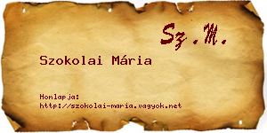 Szokolai Mária névjegykártya
